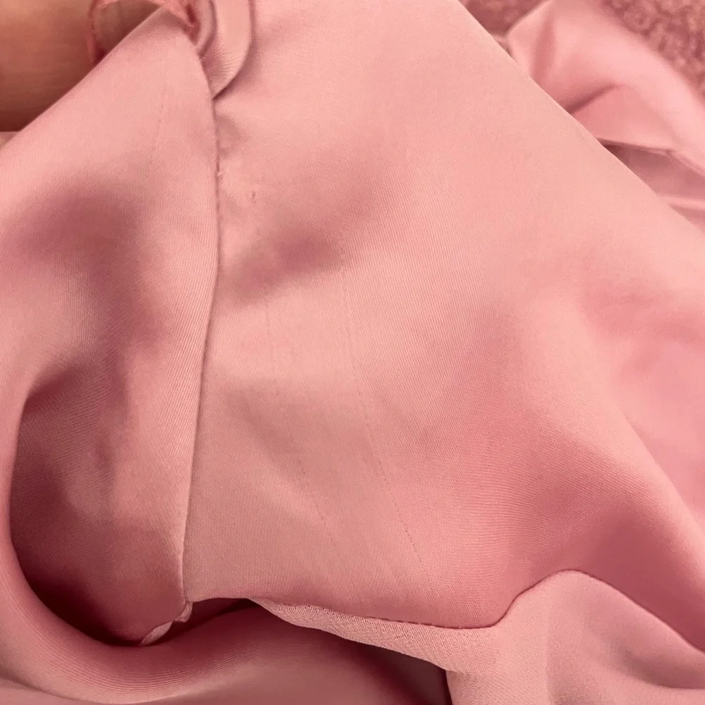 Zara (NEW W/ TINY FLAW) Pink Satin Open Back Mini Dress